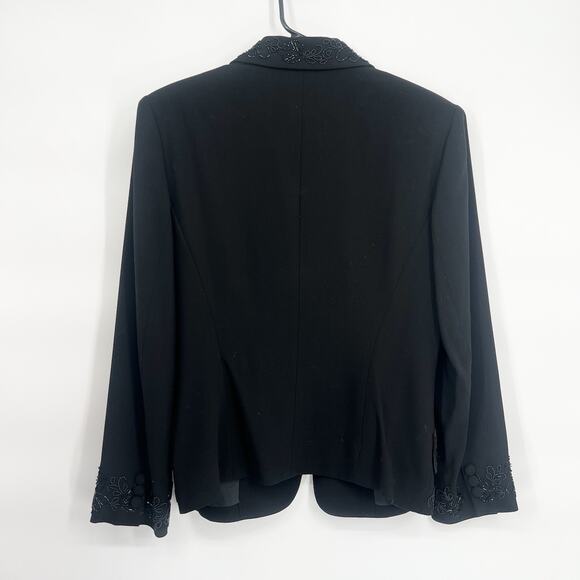 Vintage 90s 100% Wool DKNY Women Blazer Hand Beaded - Picture 7 of 7
